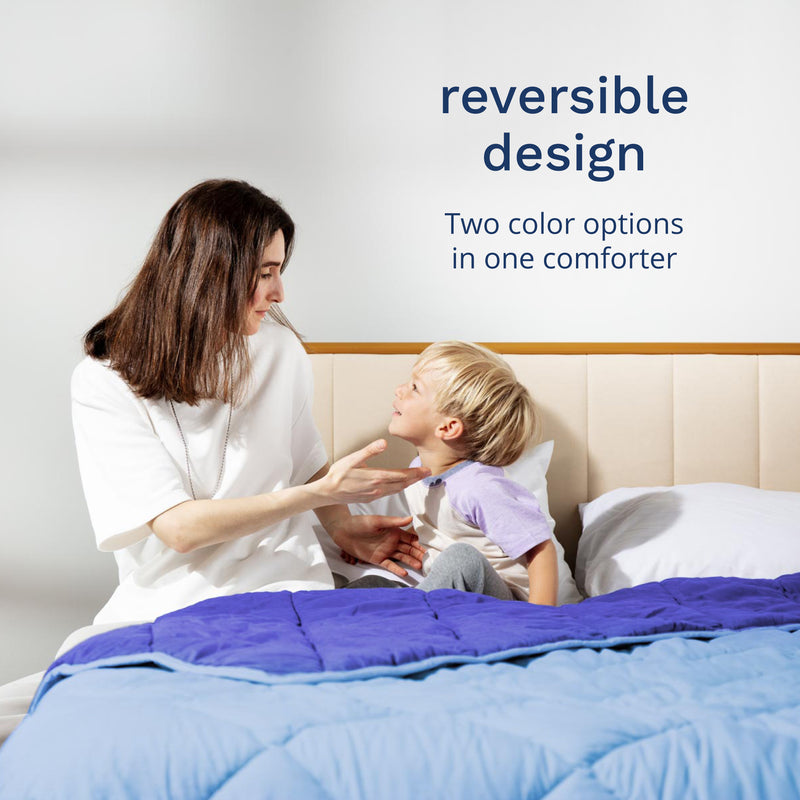 Reversible design. Two color options in one comforter.