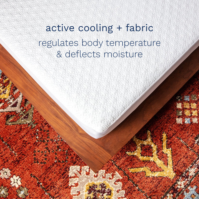 Active Cooling + fabric regulates body temperature & deflects moisture