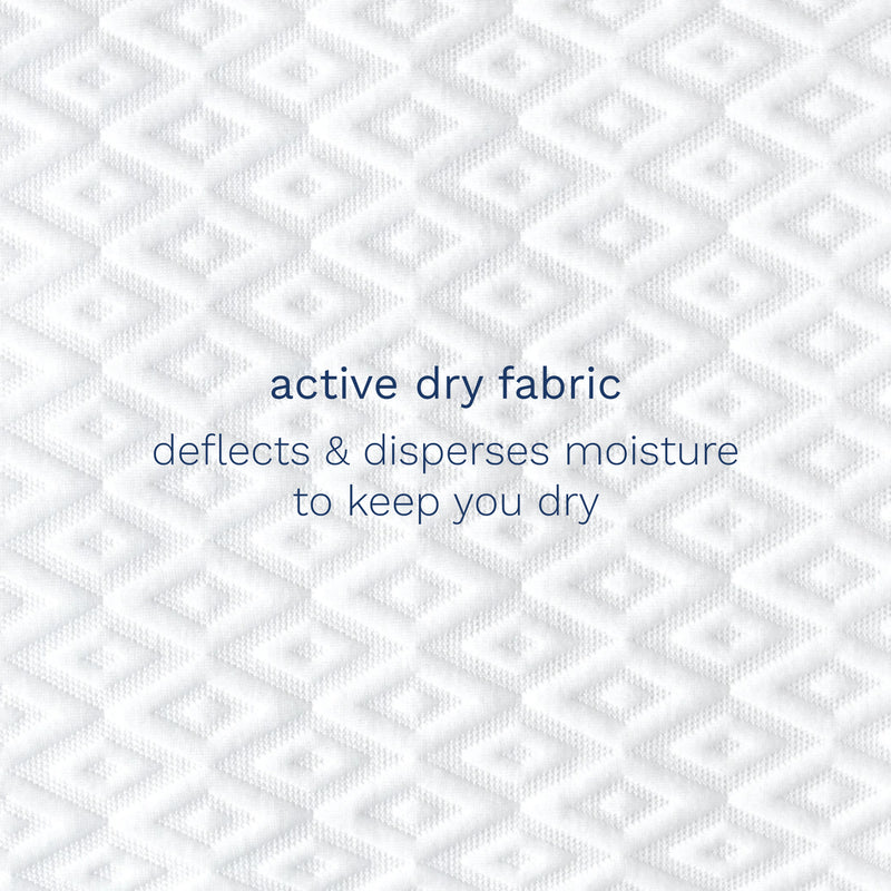 Active dry fabric. Deflects & disperses moisture to keep you dry.