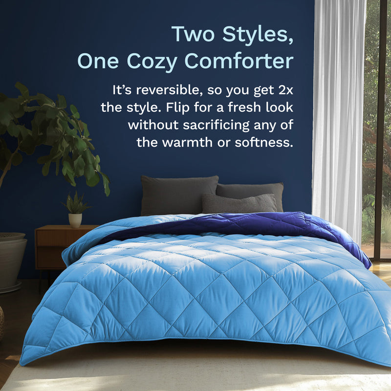 2x the style, one comfy comforter. Experience the versatility of our reversible comforter.