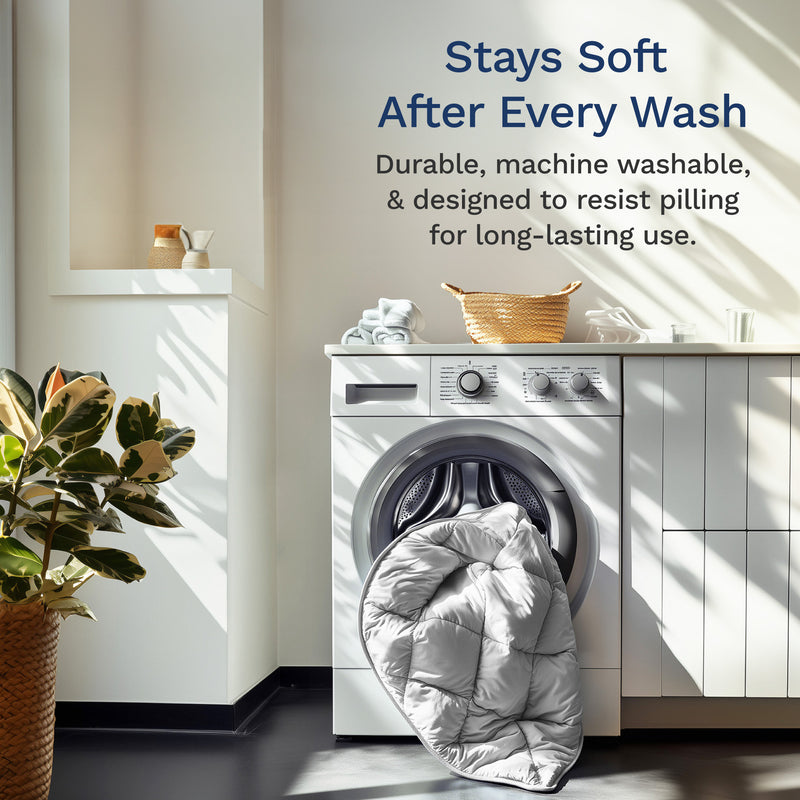 Stays soft after every wash. Durable, machine washable & designed to resist pilling.