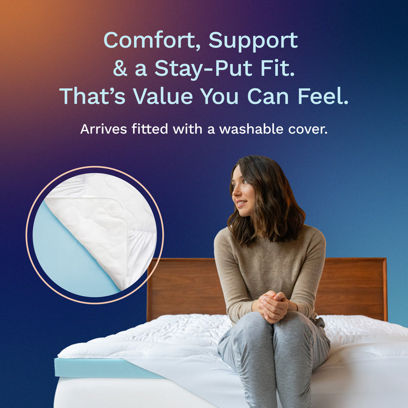 Comfort, support and a stay-put fit. That's value you can feel. Arrives fitted with a washable cover.