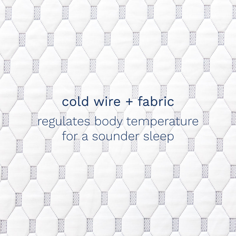 Cold Wire+ fabric regulates body temperature for a sounder sleep.