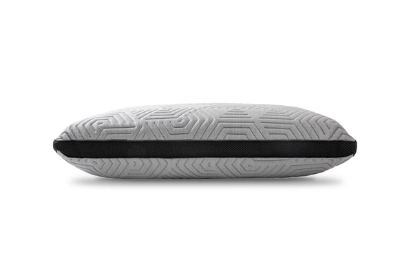 Image of the Edge Pillow. An adjustable layered pillow designed with a mesh gusset & charcoal gray cooling fabric. (No Script)