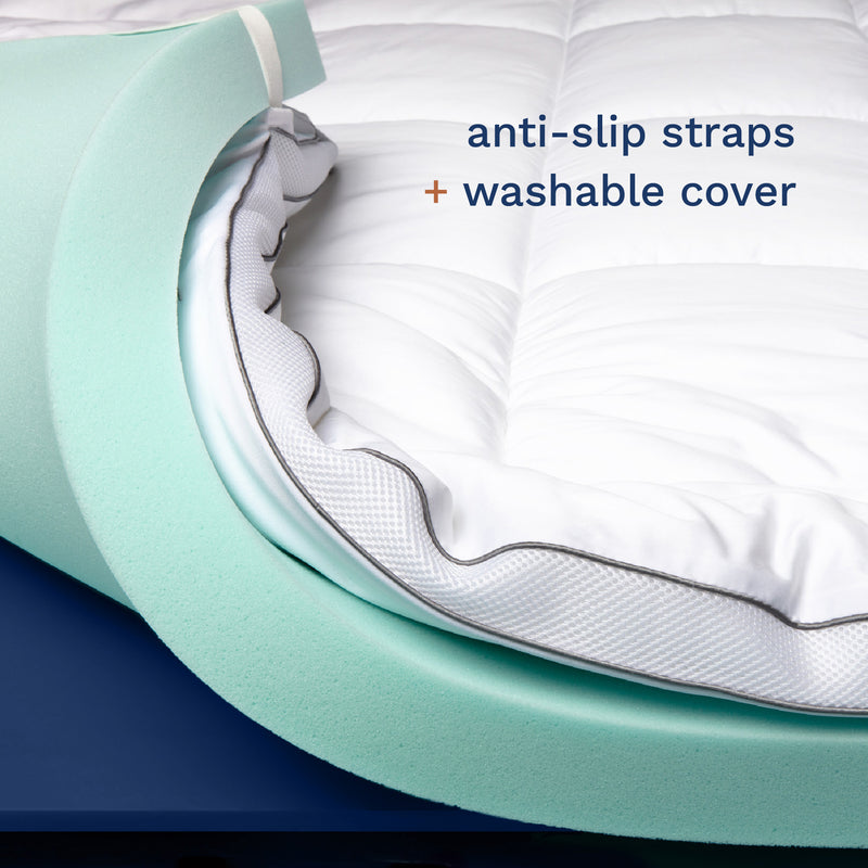 Sleep Innovations 4-Inch Dual Layer Gel Memory Foam Mattress Topper Ultra Soft Support, Twin