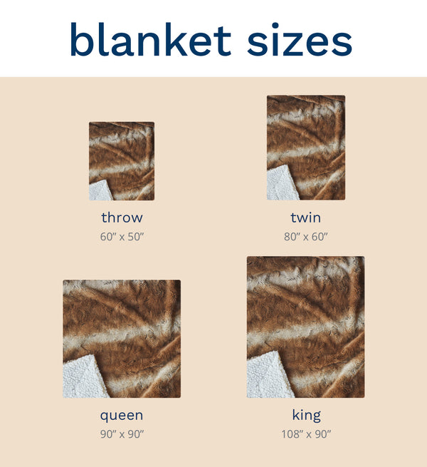 Reversible Faux Fur Sherpa Blanket (No Script, Alternate View)