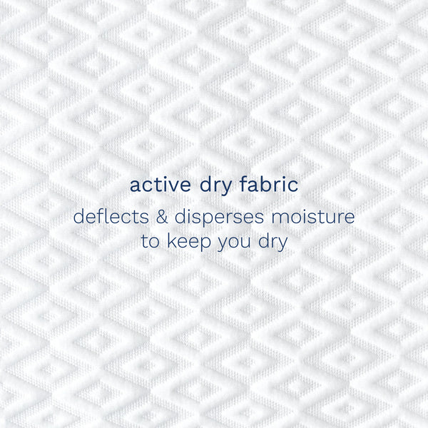 Active dry fabric. Deflects & disperses moisture to keep you dry. (No Script, Alternate View)